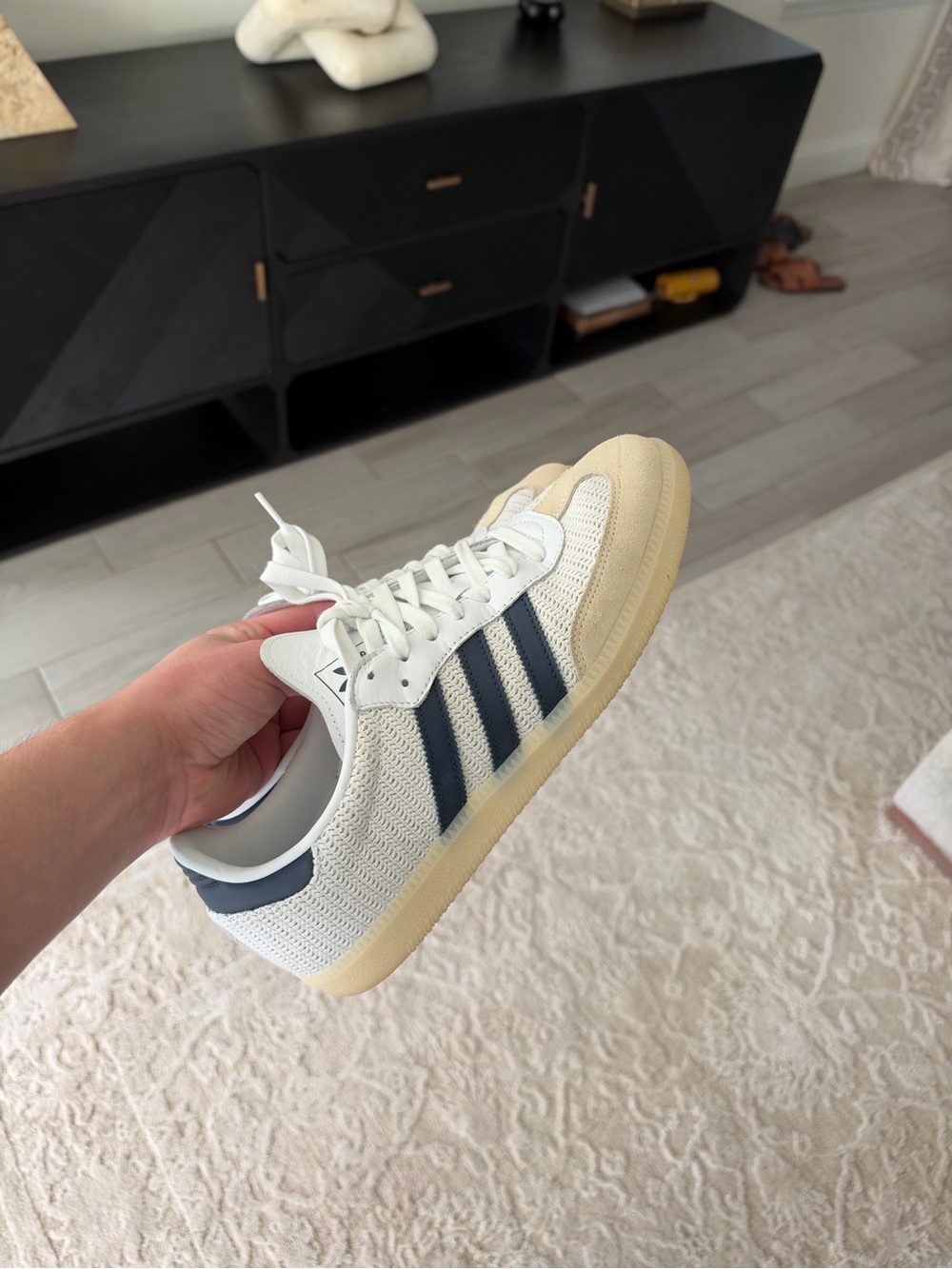 Adidas Samba OG White Navy Gum Sneakers Men’s Size 9.5 Lightly Worn